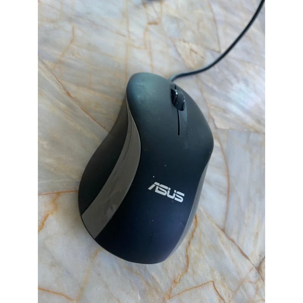 ASUS MOEWUO Wired Optical USB Mouse Black Grey 3 Button Scroll Wheel